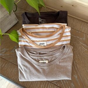 Bundle Pact Organic/Gap Neutral T-Shirts Sz M/L, Organic Cotton, Wardrobe Staple